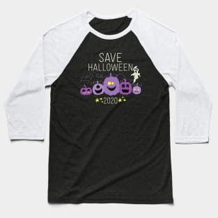 Purple Pumpkin Patch Bat Ghost Save Halloween 2020 Baseball T-Shirt